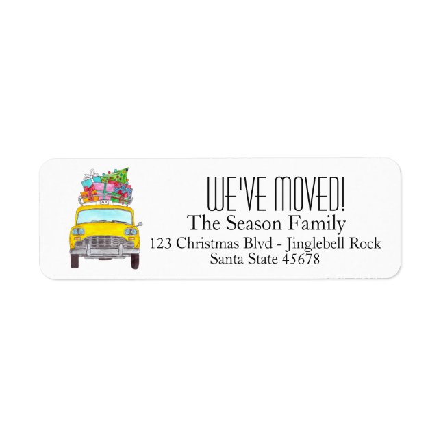 New Address Yellow Cab Taxi Weihnachtsgeschenke (Vorne)