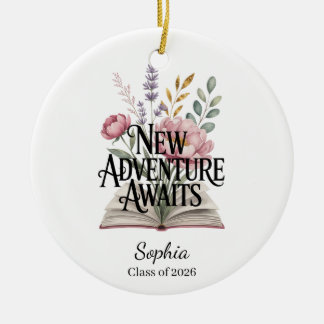 New Adventure Awaits Graduation Personalized Keramik Ornament