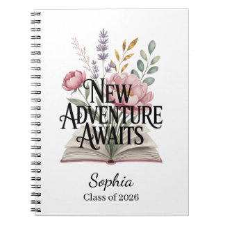 New Adventure Awaits Graduation Personalized Notizblock