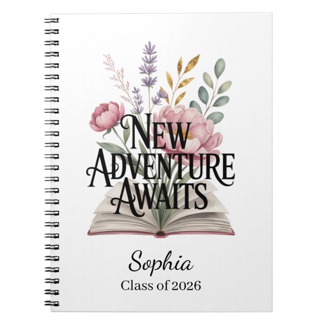 New Adventure Awaits Graduation Personalized Notizblock (Vorderseite)