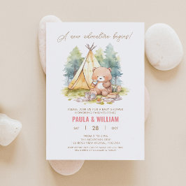New Adventure Happy Camper Baby Girl Dusche laden Einladung
