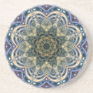 New Age Bohemisch Yoga Blue Lila Mandala Getränkeuntersetzer
