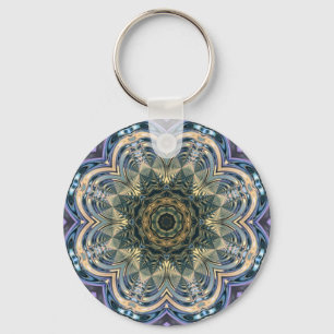 New Age Bohemisch Yoga Blue Lila Mandala Schlüsselanhänger