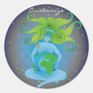 New Age Gaia Goddess Thunder_Cove Runder Aufkleber