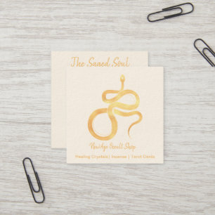 New Age Occult Shop Gold Schlange Quadratische Visitenkarte