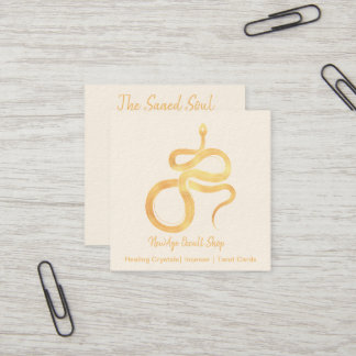 New Age Occult Shop Gold Schlange Quadratische Visitenkarte