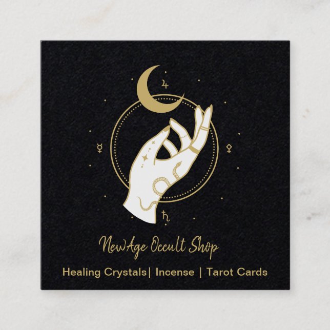 New Age Occult Shop Quadratische Visitenkarte (Vorderseite)