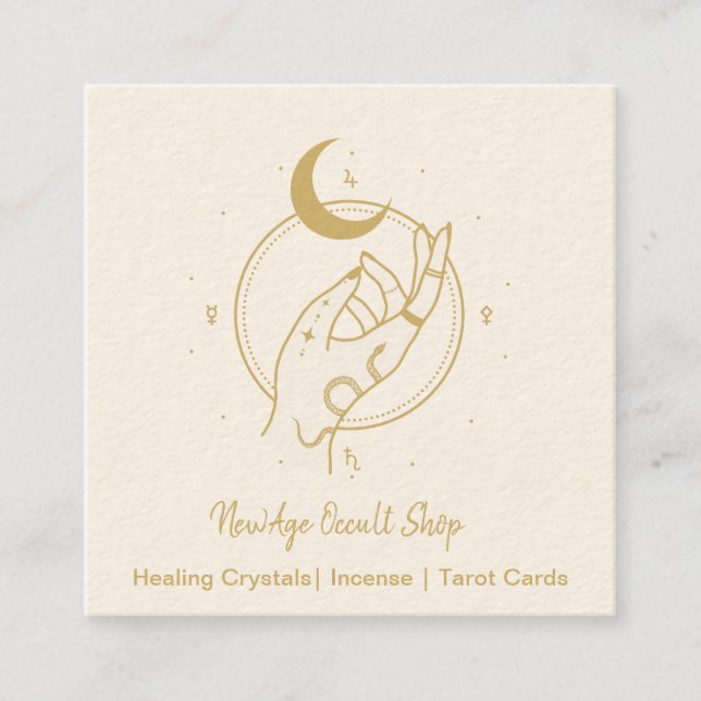New Age Occult Shop Quadratische Visitenkarte (Vorderseite)