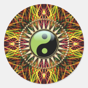 New Age Spirit Yang Sun Energy Runder Aufkleber