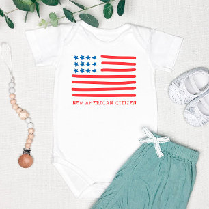 New American Citizen   Amerikanische Flagge mit Ha Baby Strampler