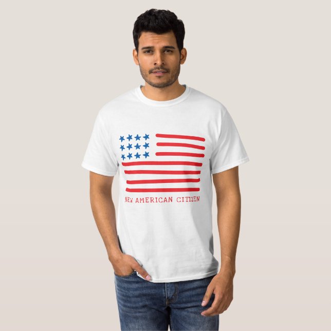 New American Citizen | Amerikanische Flagge mit Ha T-Shirt (Vorne ganz)