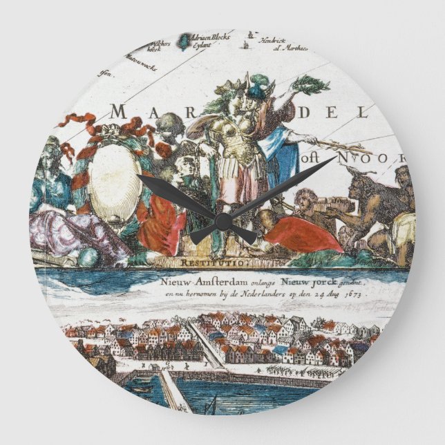 NEW AMSTERDAM, 1673 GROßE WANDUHR (Vorderseite)