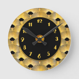 New Art Deco Wall Fan Style Runde Wanduhr