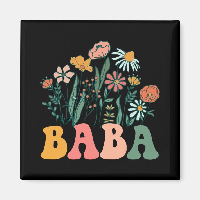 New Baba Wildflower First Birthday &amp; Baby Show Magnet (Vorne)
