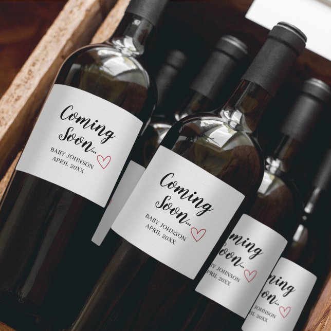New Baby Announcement Wine Label Weinetikett (Von Creator hochgeladen)