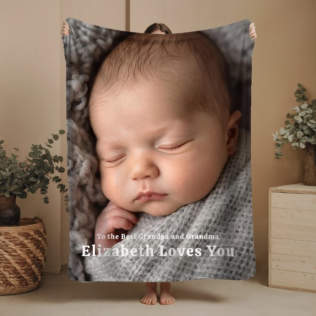 New Baby Arrival Fleece Blanket Grandparent Gift (Von Creator hochgeladen)