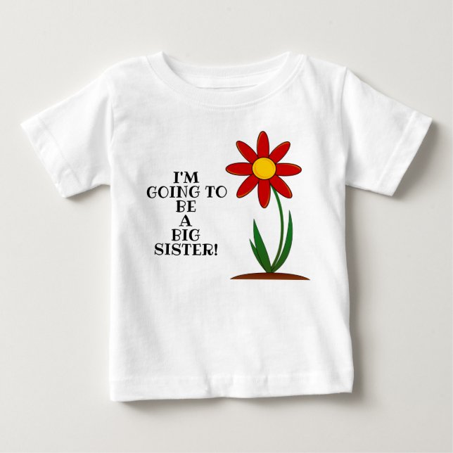 New Baby Big Sister Blume Kleinkind Tshirt (Vorderseite)
