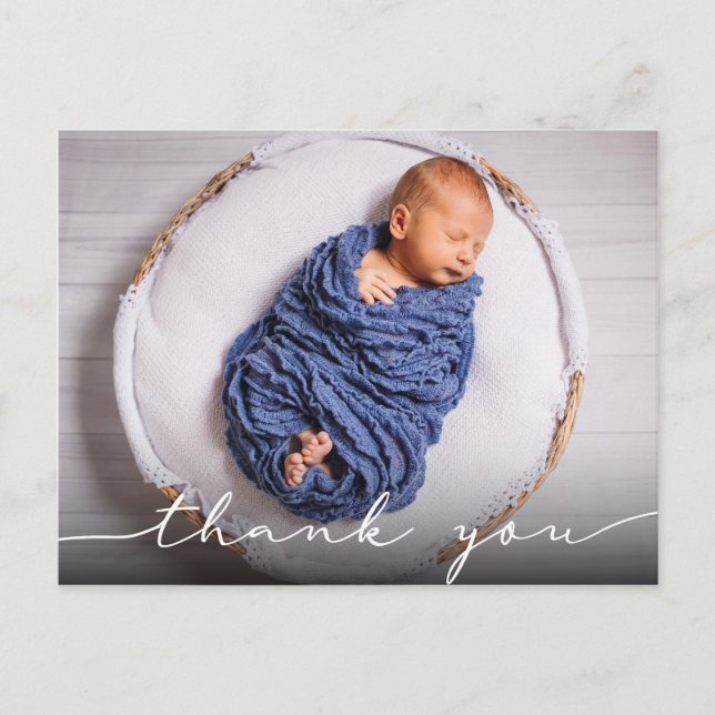 New Baby Birth Ankündigung Vielen Dank Postkarte (Vorderseite)