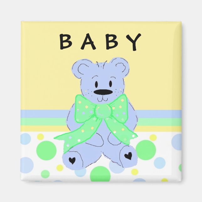 New Baby Blue Teddybear Magnet (Vorne)
