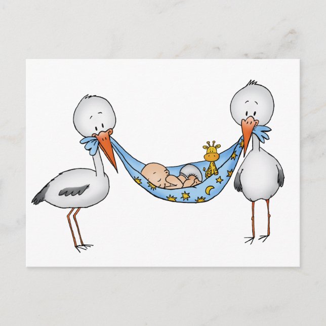 New Baby Boy - Baby Shower Gift Postkarte (Vorderseite)