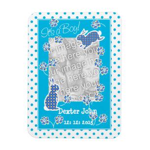 New Baby Boy Foto Magnet, Niedliche Kaninchen Magnet