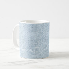 New Baby Boy NAME Blue Linen Sweet Birth Liebe Kaffeetasse