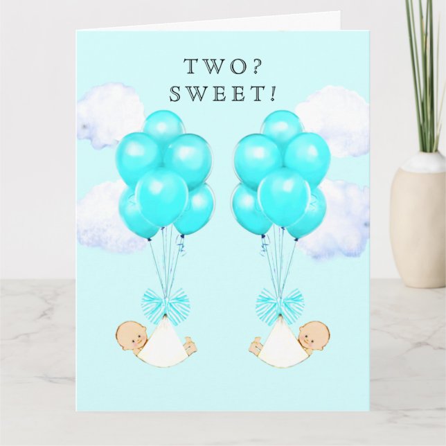 New Baby Boy Twins Karte (Vorderseite)