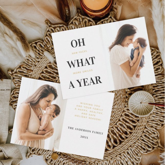 New Baby Family Foto Weihnachtskarten Dankeskarte (Von Creator hochgeladen)