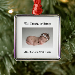 New Baby First Christmas als Grandpa-Foto Ornament Aus Metall