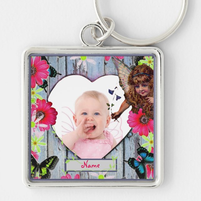 New Baby Foto Gift Blume Fairy Schlüsselanhänger (Vorne)