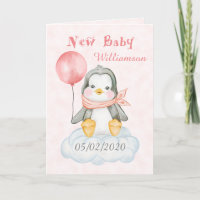 New Baby Girl Penguin Personalisiert
