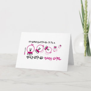 NEW BABY GIRL ROUNDIE CARD ANKÜNDIGUNG