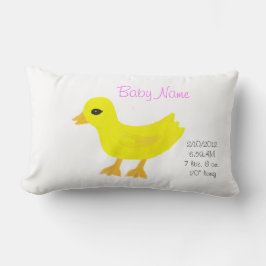 New Baby Girl Rubber Ducky Pink Kissen PERSONALISI