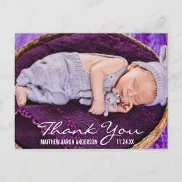 New Baby Modern Foto Vielen Dank Ankündigungspostkarte
