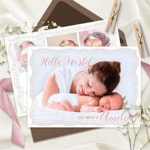 New Baby Newborn Girl Birth Stats 4 Foto Ankündigung
