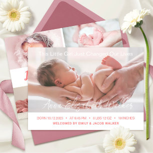 New Baby Newborn Girl Birth Stats 5 Foto Ankündigung