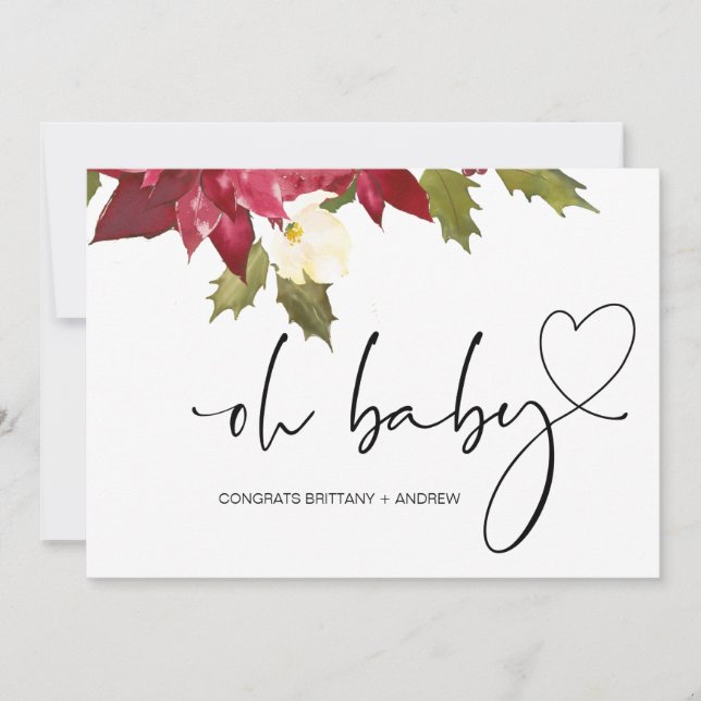 New Baby Pregnancy Glückwunschs Oh Baby Christmas Karte (Vorderseite)