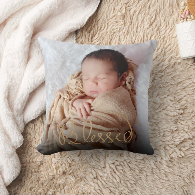New Baby segnete Foto  Kissen (Decke)