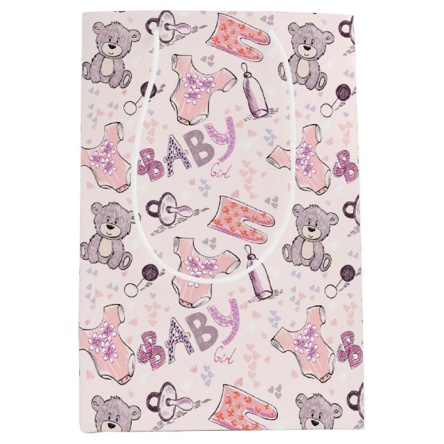 New Baby Teddy Bears Mittlere Geschenktüte (Vorderseite)