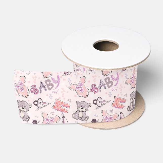 New Baby Teddy Bears Satinband (Spule)