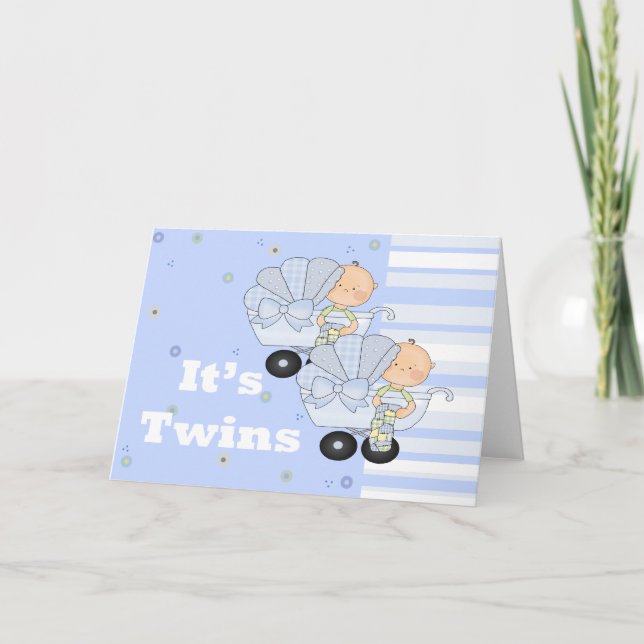 New Baby Twin Boys Ankündigung (Vorderseite)