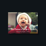 New Baby Unser erstes Weihnachten als Großeltern Leinwanddruck<br><div class="desc">Dieses einfache Foto Leinwand wird ein großes Weihnachtsgeschenk für neue Großeltern sein. Alle Texte können individuell angepasst werden, einschließlich der Änderung von "Opa & Oma" zu "papa & nana" oder einer beliebigen Formulierung Ihrer Wahl. Fügen Sie Ihr eigenes Foto hinzu, um den perfekten Weihnachtskuchen zu schaffen, um ihre erste Urlaubssaison...</div>