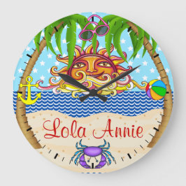 New Beach Sun Ocean Wall Clock 5 - SRF Große Wanduhr