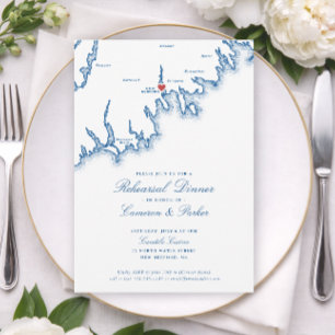 New Bedford MA Karte Hochzeitsprobe Abendessen