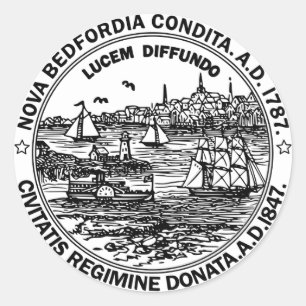 New Bedford Massachusetts Offiziell City Siegel Runder Aufkleber
