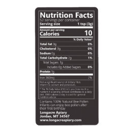 New Bee Pollen Nutrition Facts Jet Black
