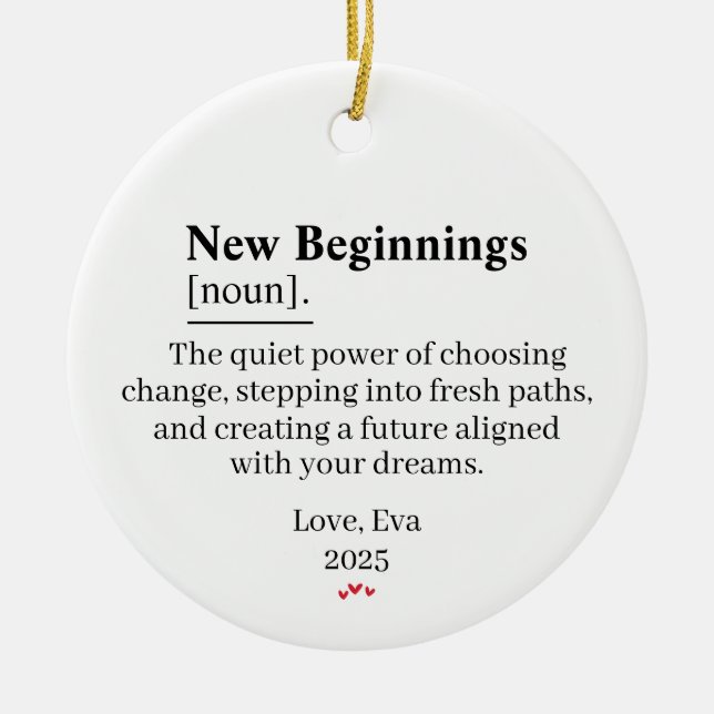 New Beginnings Definition Ornament Gift (Vorne)