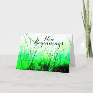 "New Beginnings" Shades Green Floral Design Karte