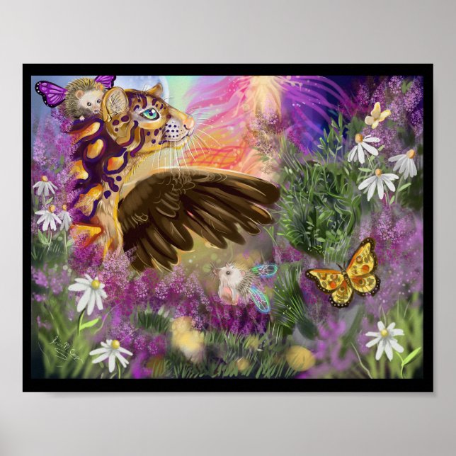 New Beginns Clouded Leopard Fantasy Art Poster (Vorne)