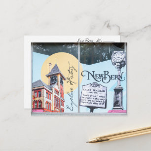 New Bern NC, Geburtsort eines ikonischen Getränks Postkarte